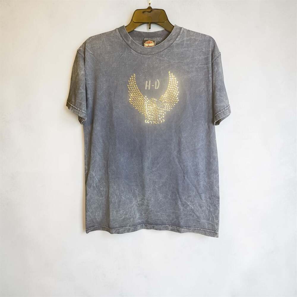 Vintage Harley-Davidson Louisville KY Rhinestone Eagle Acid Wash T-Shirt Size M